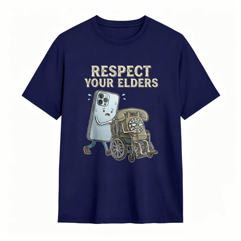 Respect Your Elders Gadget Evolution Humor Graphic Tee