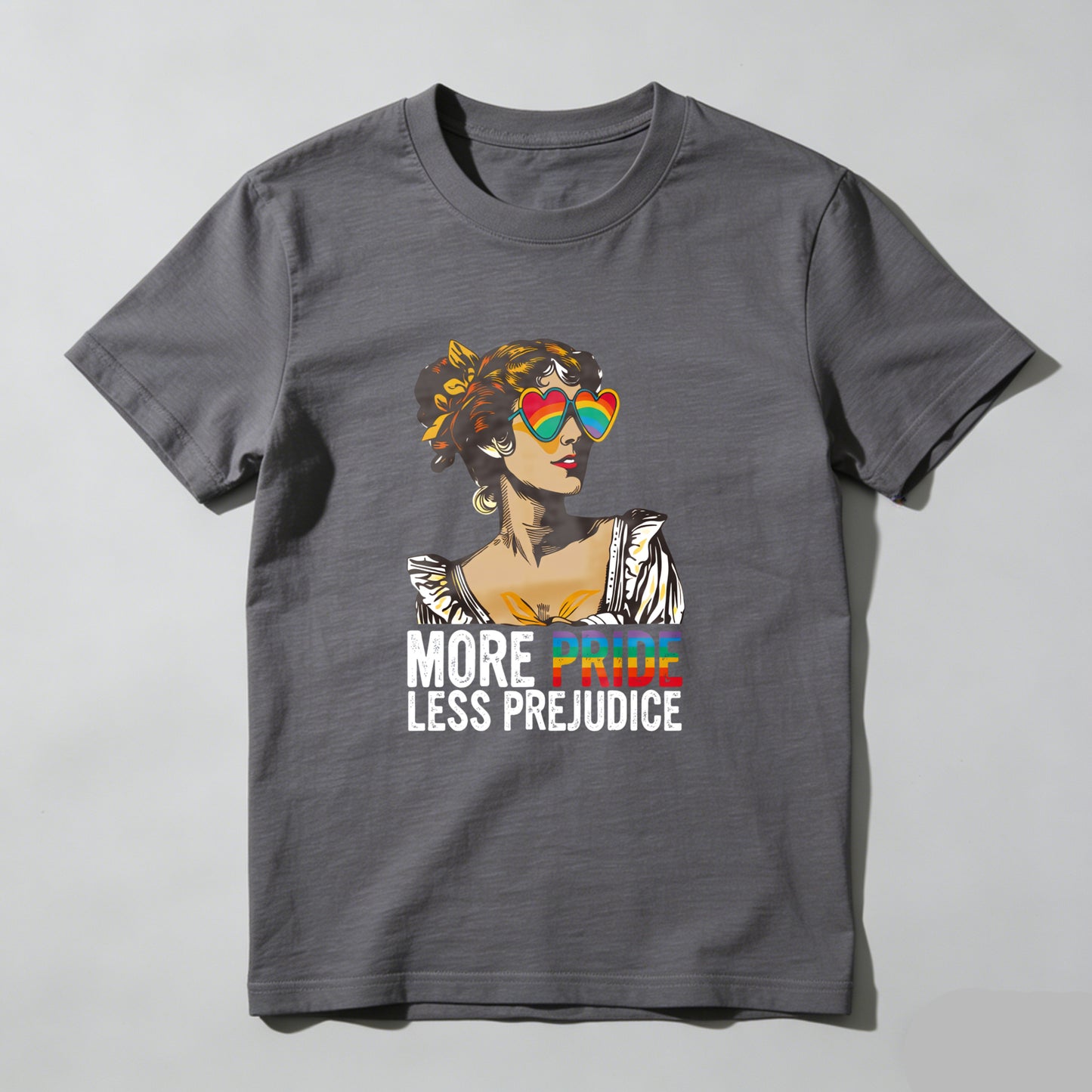 Wardrobecart More Pride Less Prejudice Rainbow Woman Unisex Classic T-shirt