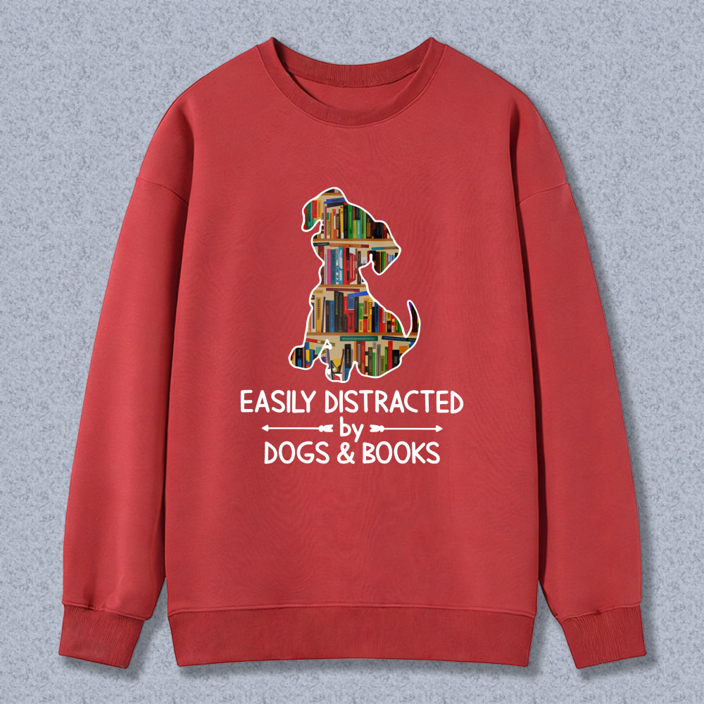 Wardrobecart Dog Made Of Books Easily Distracted By Books Unisex Classic Sweatshirt