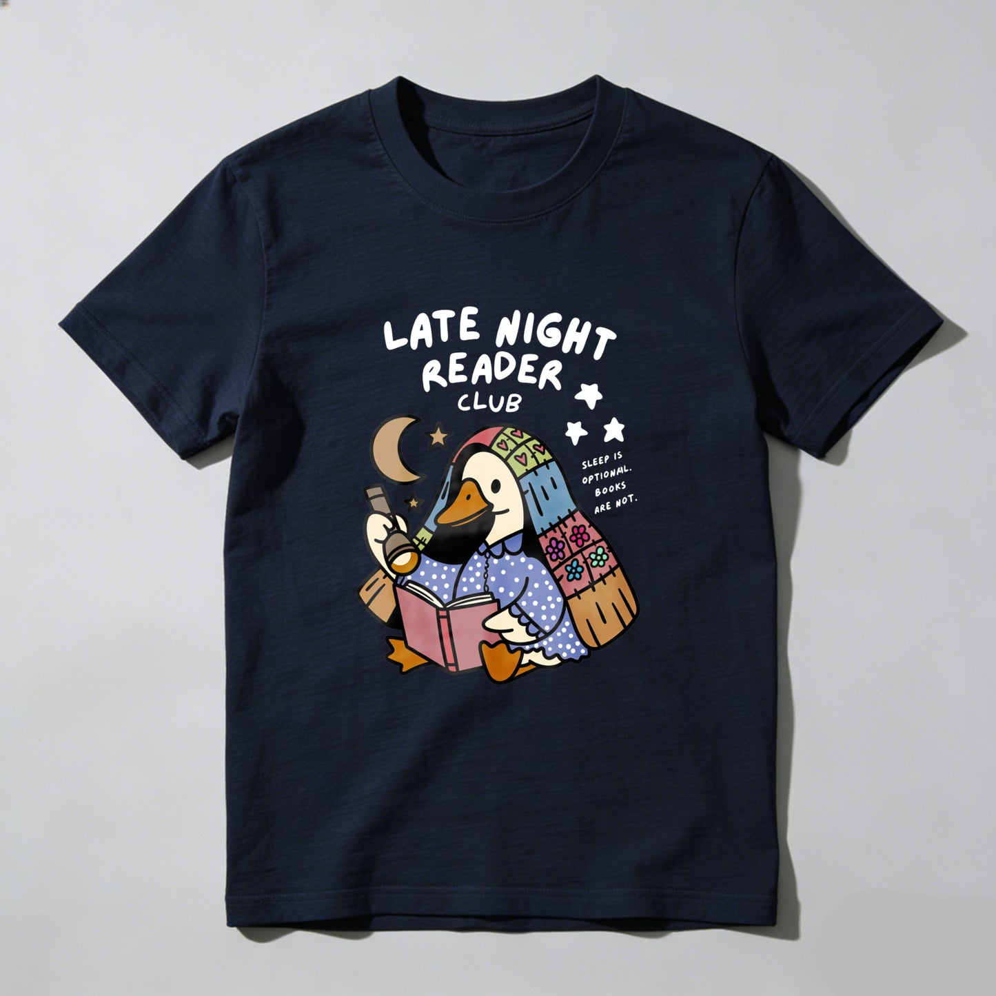 Wardrobecart Late Night Reader Club Duck Reading Book Unisex Classic T-shirt