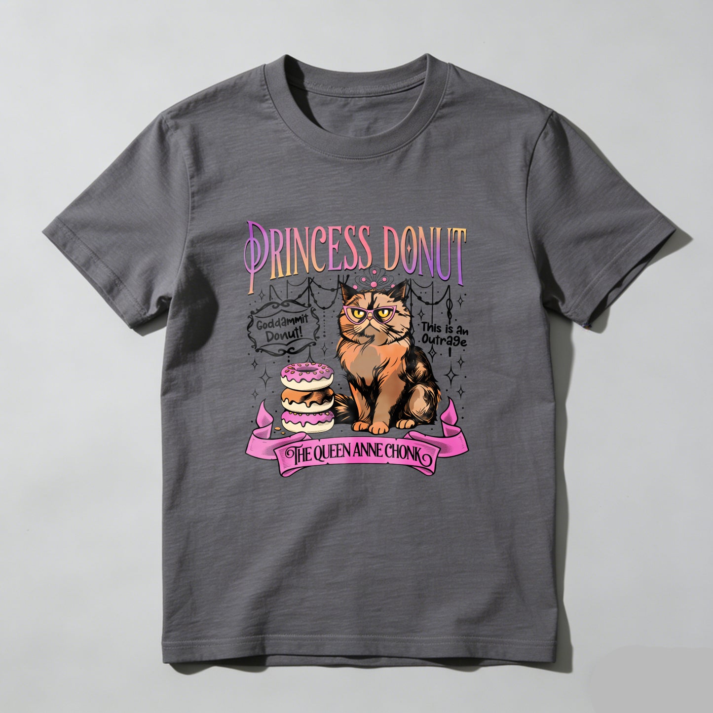 Wardrobecart Princess Donut Cat With Crown And Donuts Unisex Classic T-shirt