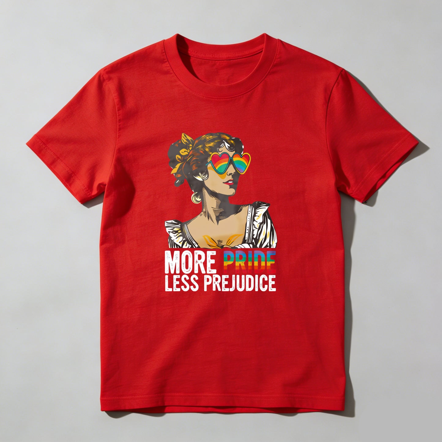 Wardrobecart More Pride Less Prejudice Rainbow Woman Unisex Classic T-shirt