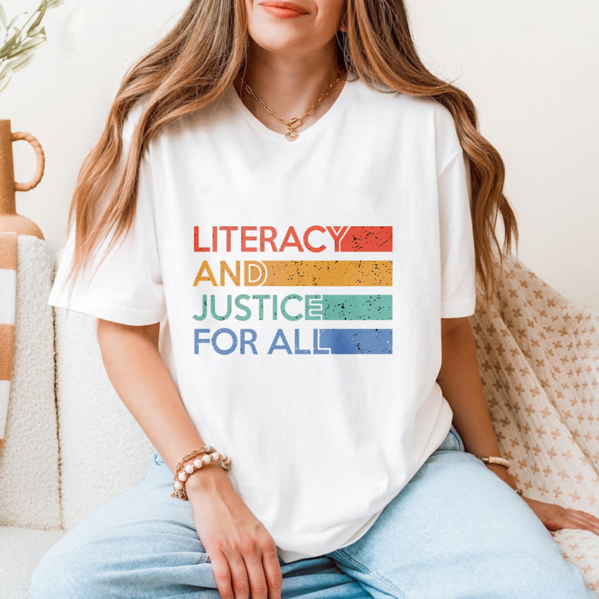 Wardrobecart Literacy And Justice For All Unisex Classic T-shirt