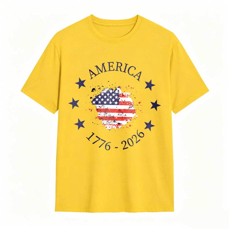 America 250th Anniversary Patriotic USA Flag Graphic Tee