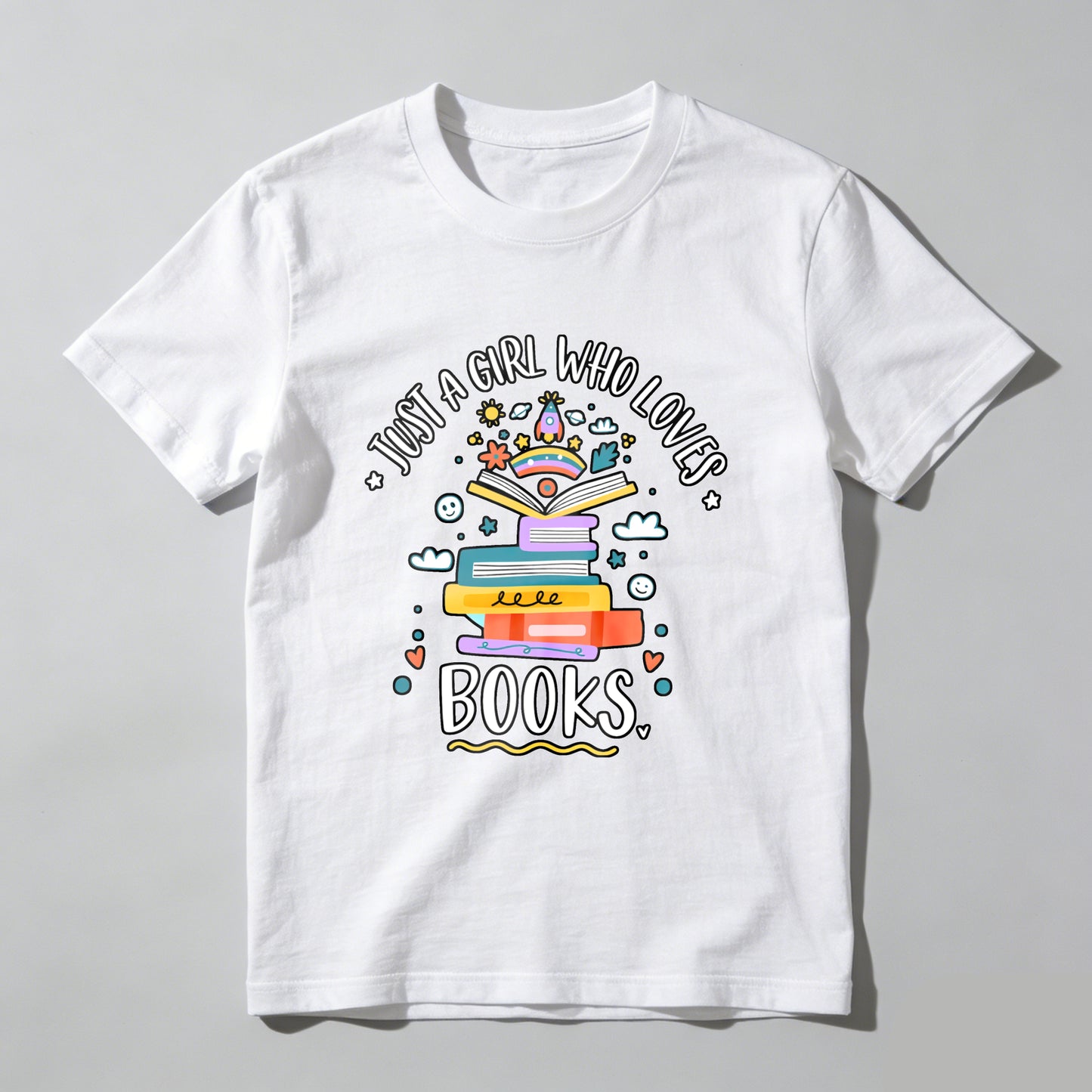 Wardrobecart Just A Girl Who Loves Books Unisex Classic T-shirt(2)