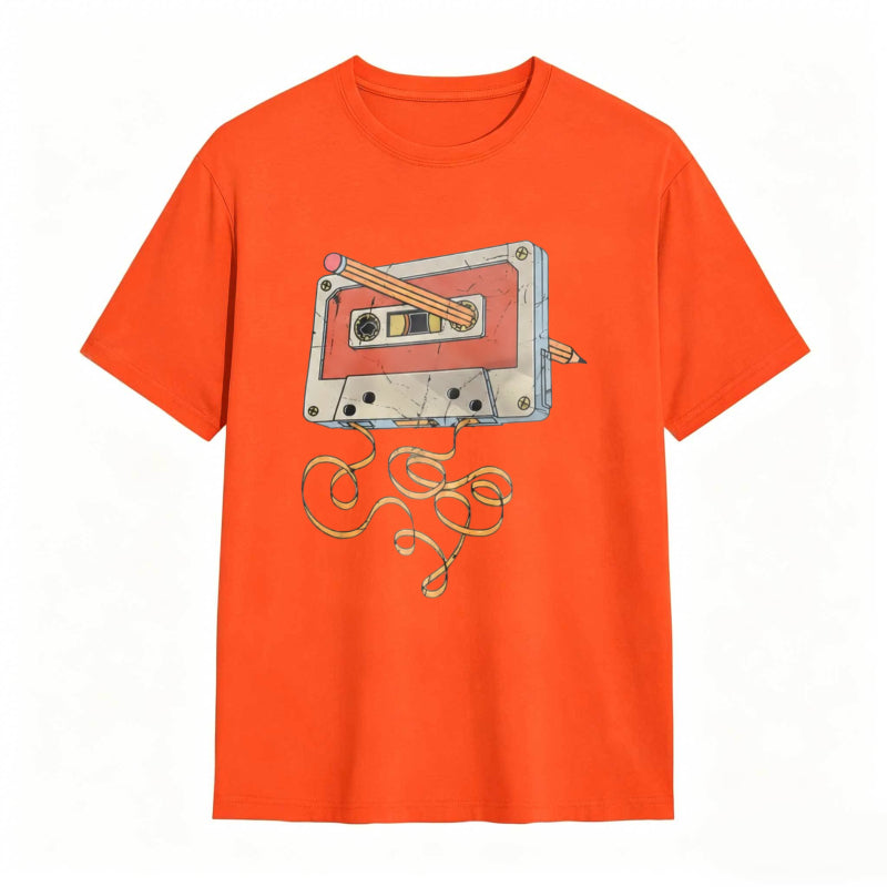Vintage Cassette Tape Repair Print Funny Graphic T-Shirt
