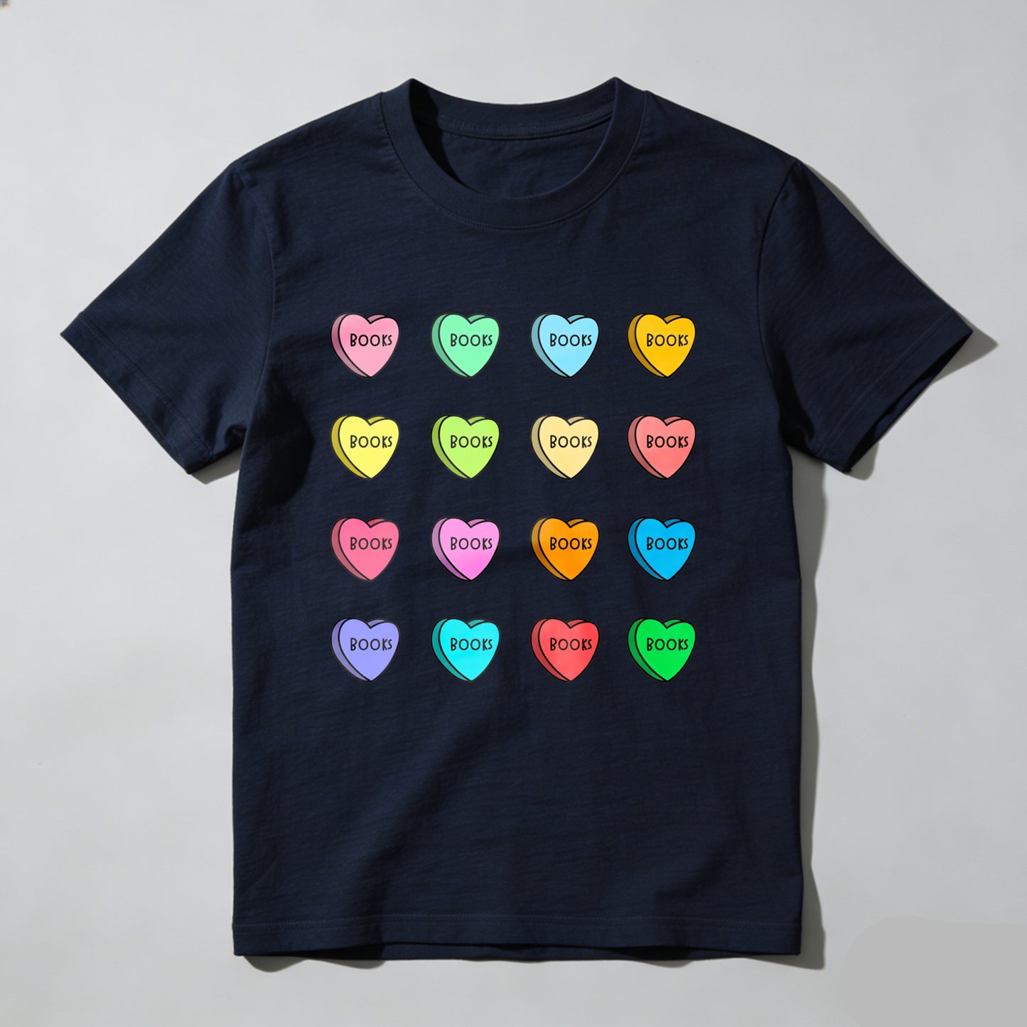 Wardrobecart Colorful Hearts With Word Boob Unisex Classic T-shirt