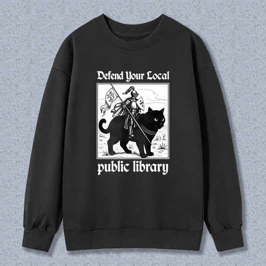 Wardrobecart Cat Knight With Flag And Sword Graphic Unisex Classic Sweatshirt