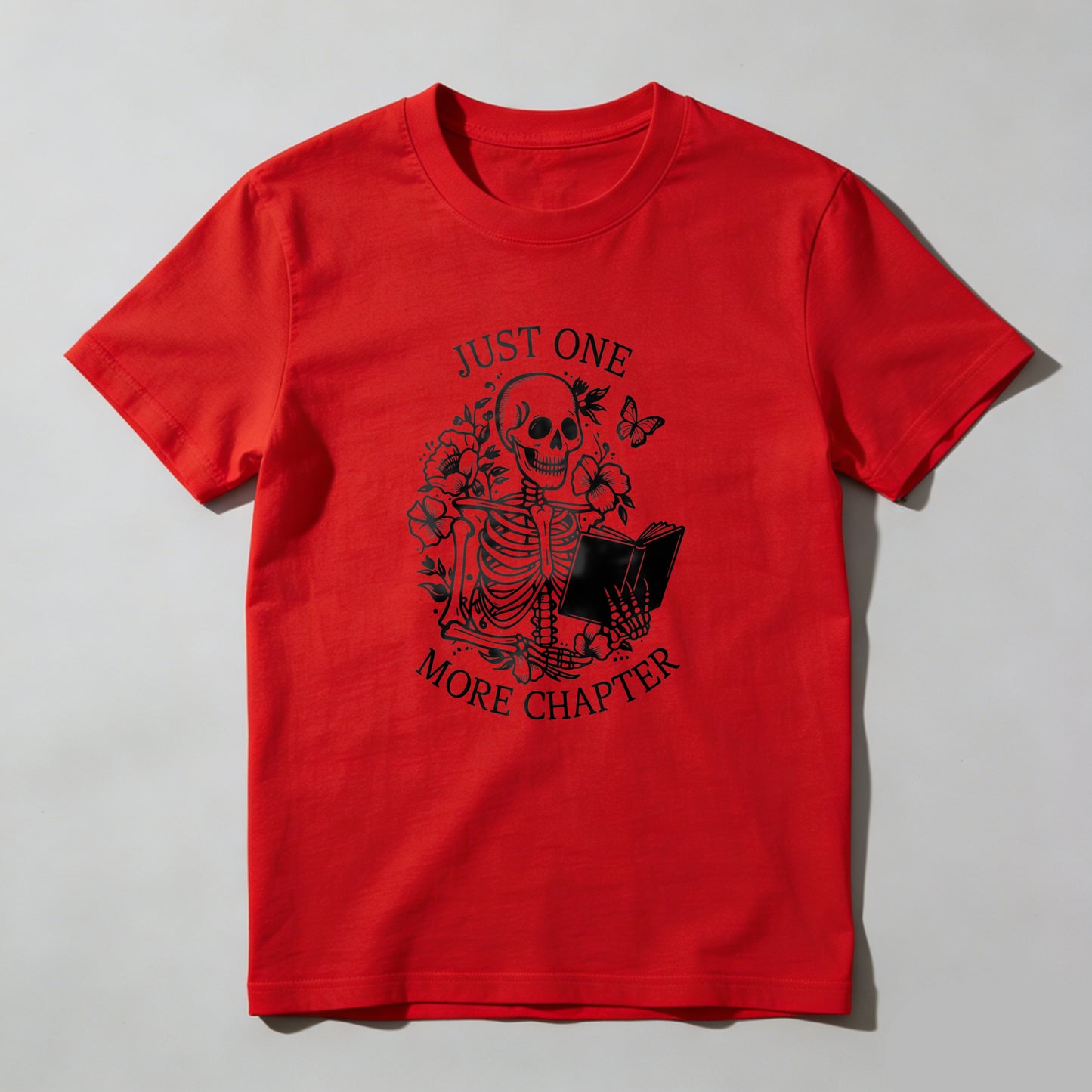 Wardrobecart Just One More Chapter Skeleton Reading Book Unisex Classic T-shirt