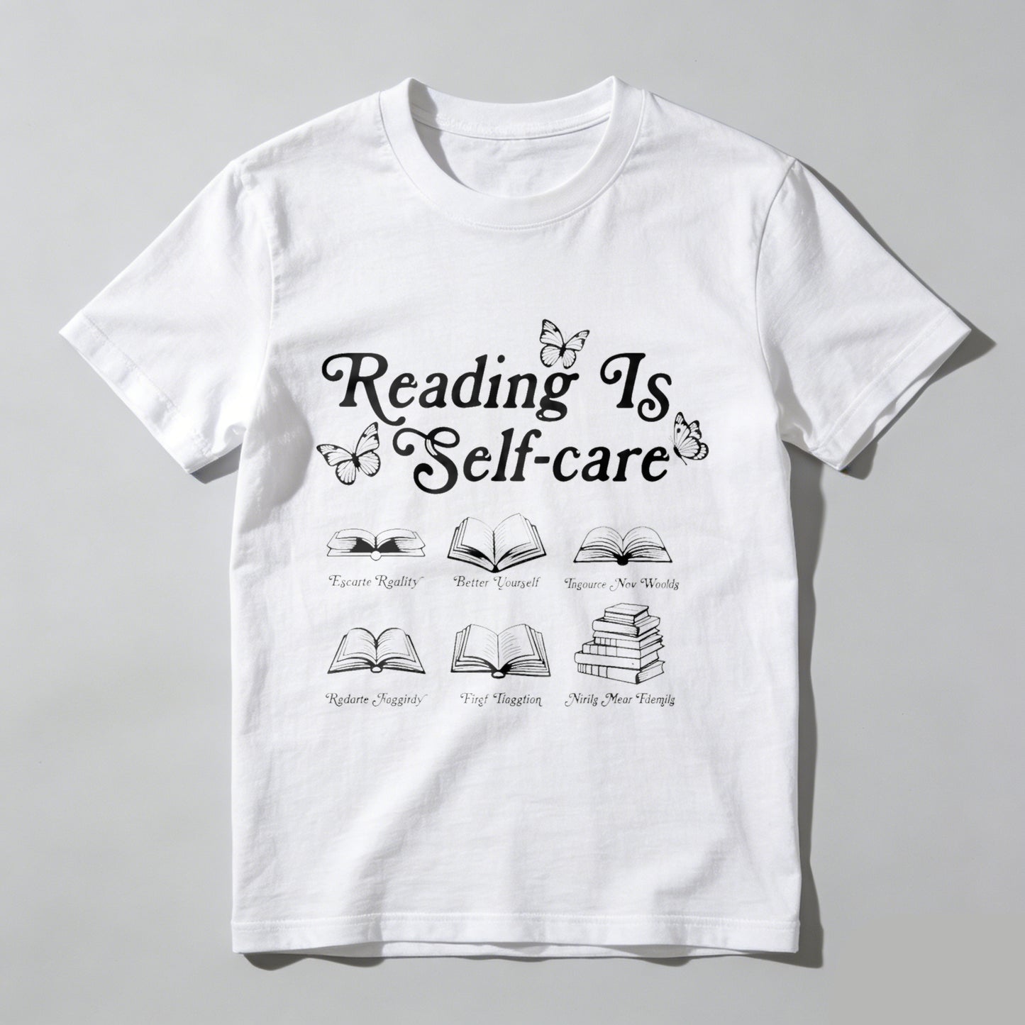 Wardrobecart Reading Is Self Care With Books And Butterflies Unisex Classic T-shirt