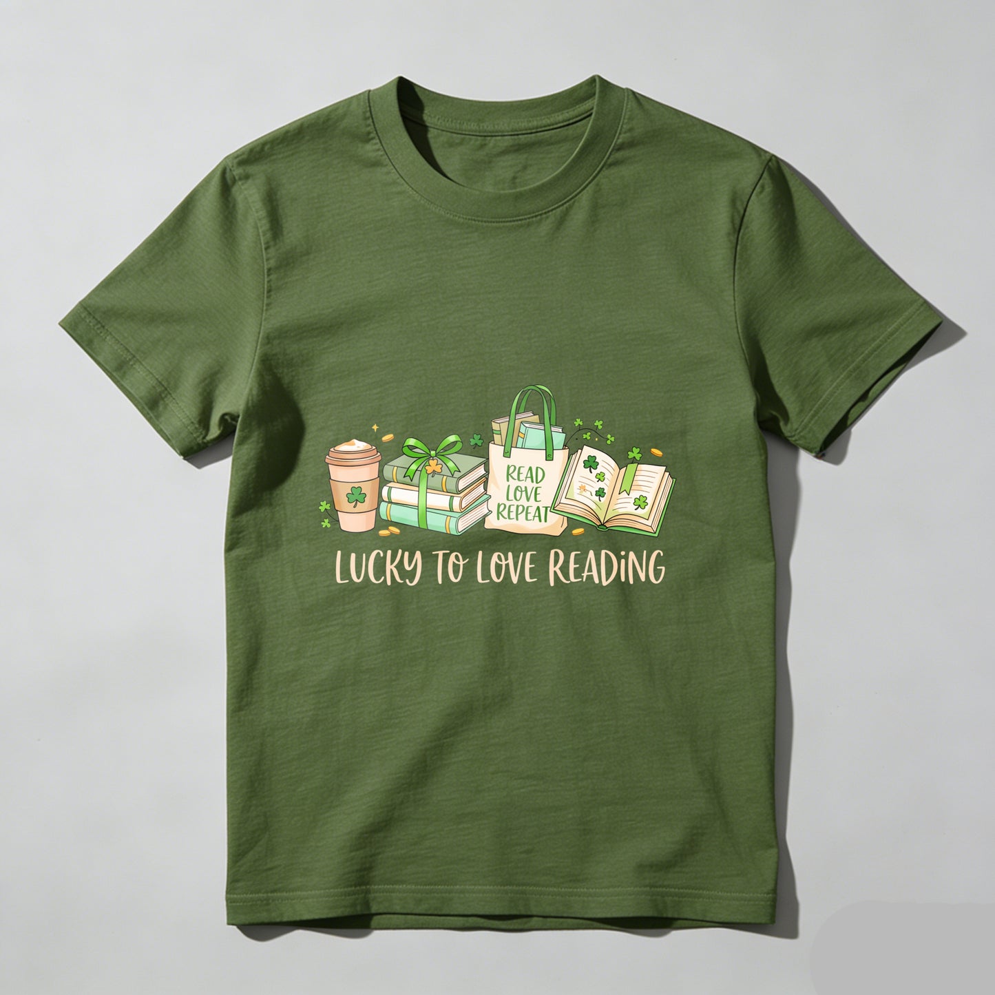 Wardrobecart Lucky To Love Reading Books And Coffee Unisex Classic T-shirt