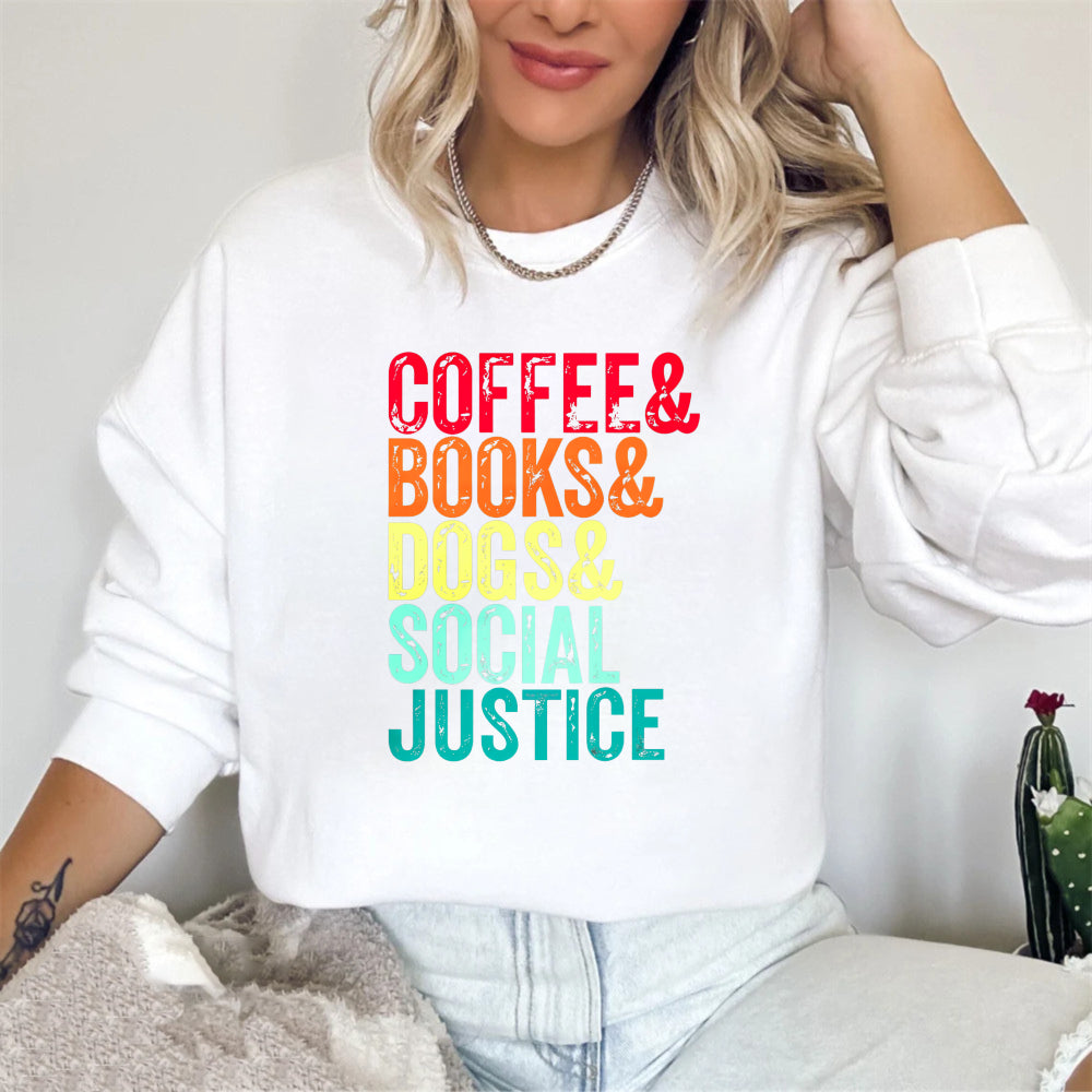 Wardrobecart Coffee Books Dogs Social Justice Unisex Classic Sweatshirt