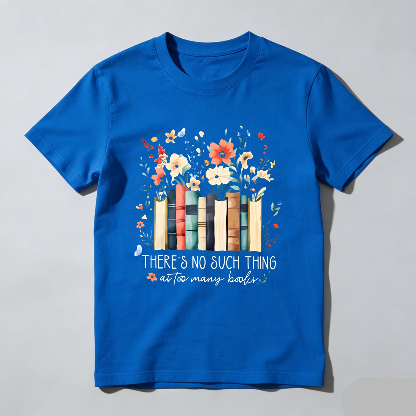 Wardrobecart Books And Flowers With Text Unisex Classic T-shirt
