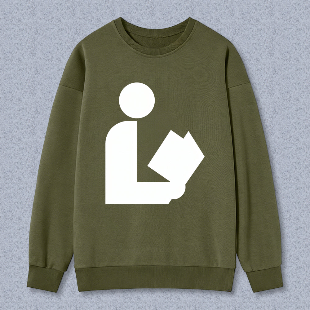 Wardrobecart Reading Person Icon Unisex Classic Sweatshirt