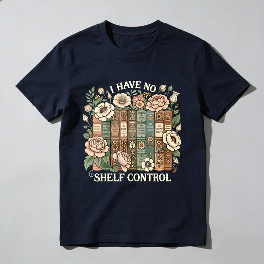 Wardrobecart Floral Bookshelf Design With Vintage Books And Roses Unisex Classic T-shirt