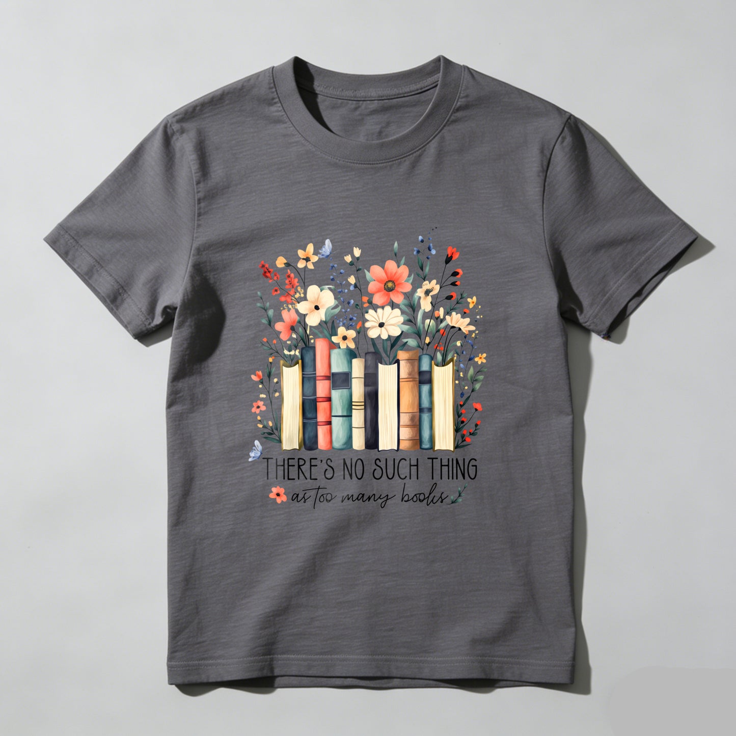 Wardrobecart Books Flowers And Butterflies Pattern Unisex Classic T-shirt