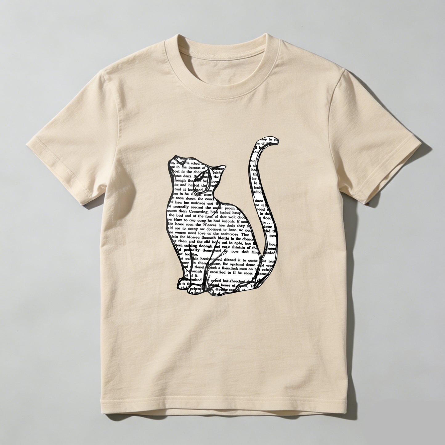 Wardrobecart Cat Silhouette With Text Pattern Unisex Classic T-shirt