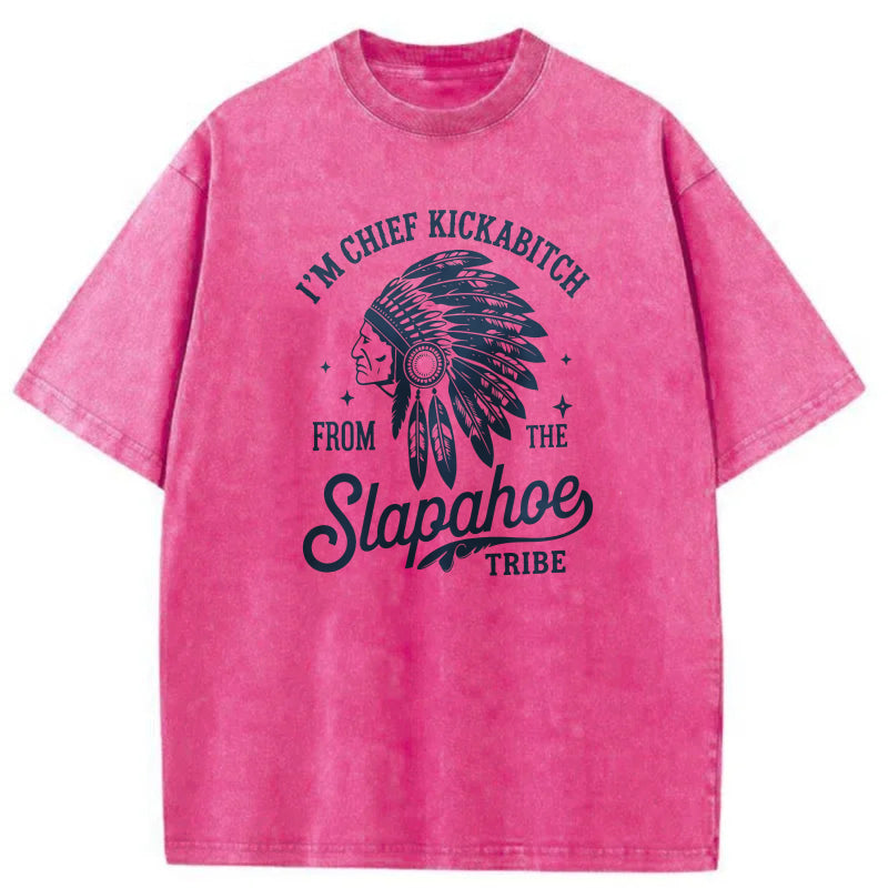 Chief Kickabitch From Slapahoe Tribe Washed Cotton T-Shirt