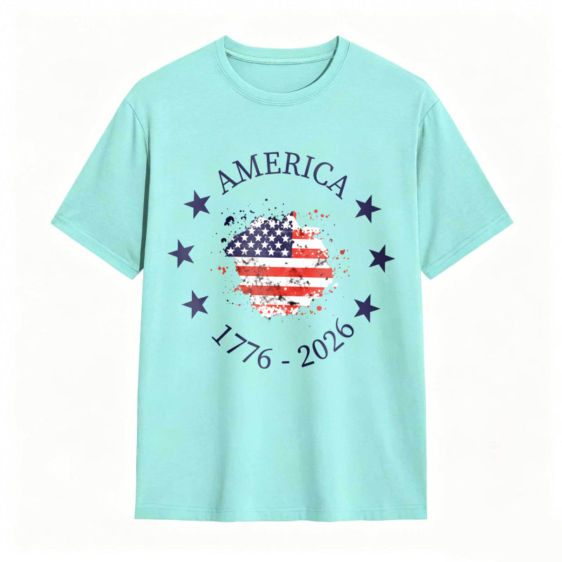 America 250th Anniversary Patriotic USA Flag Graphic Tee