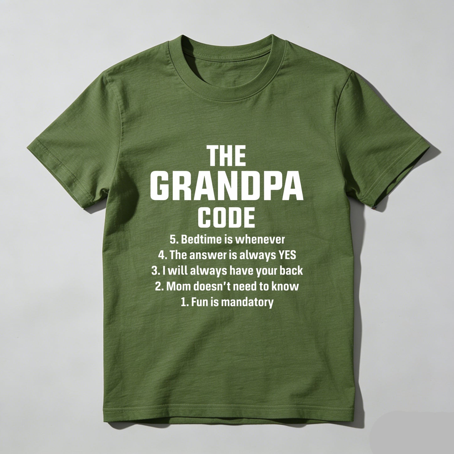 The Grandpa Code Fun Mandatory Yes Always Pure Cotton Short Sleeve T-Shirt