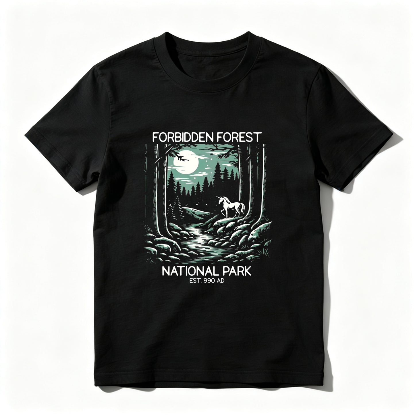 Wardrobecart Forbidden Forest National Park Est 1900 Ad Unisex Classic T-shirt 100% cotton