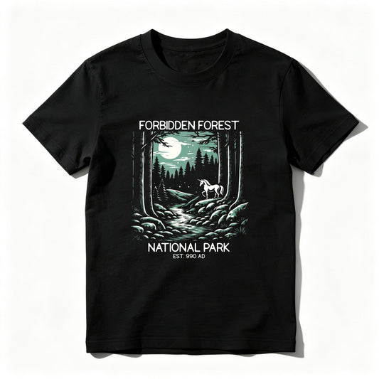 Wardrobecart Forbidden Forest National Park Est 1900 Ad Unisex Classic T-shirt 100% cotton