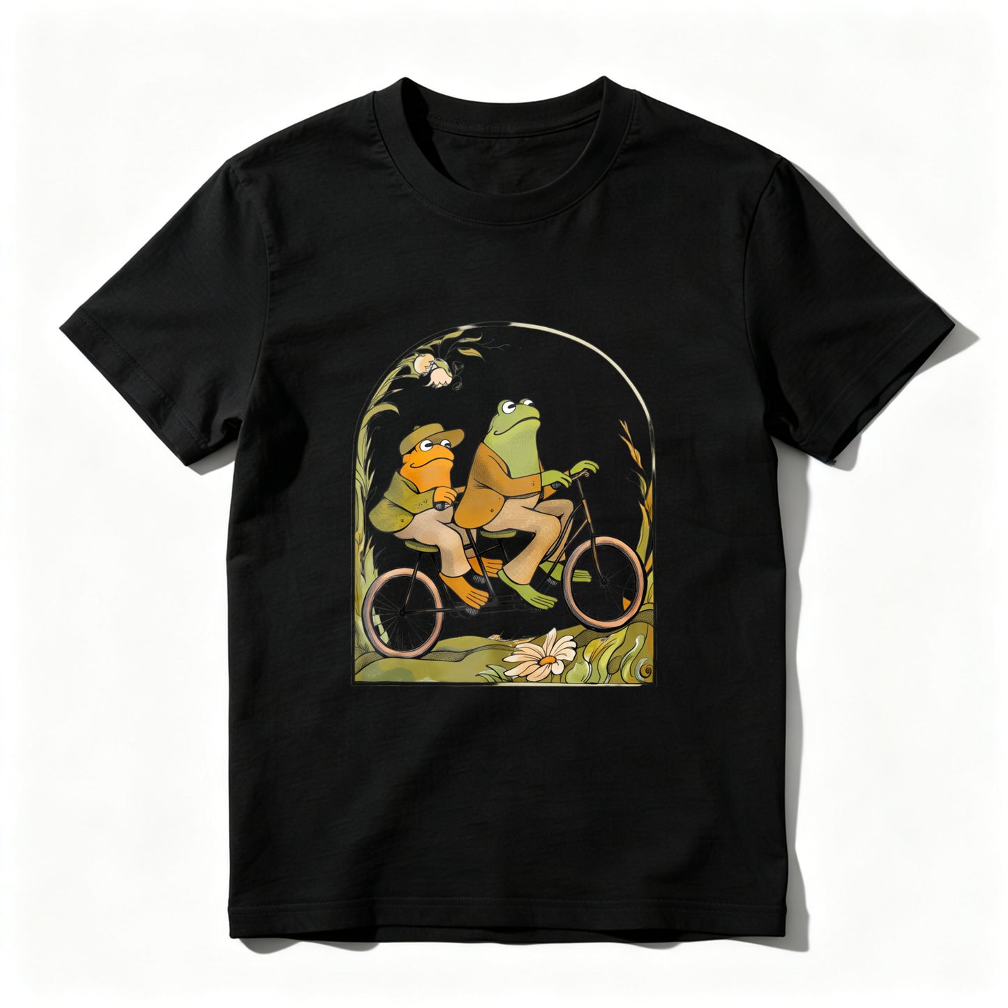 Wardrobecart Frog And Duck Ride Bicycle Together Unisex Classic T-shirt