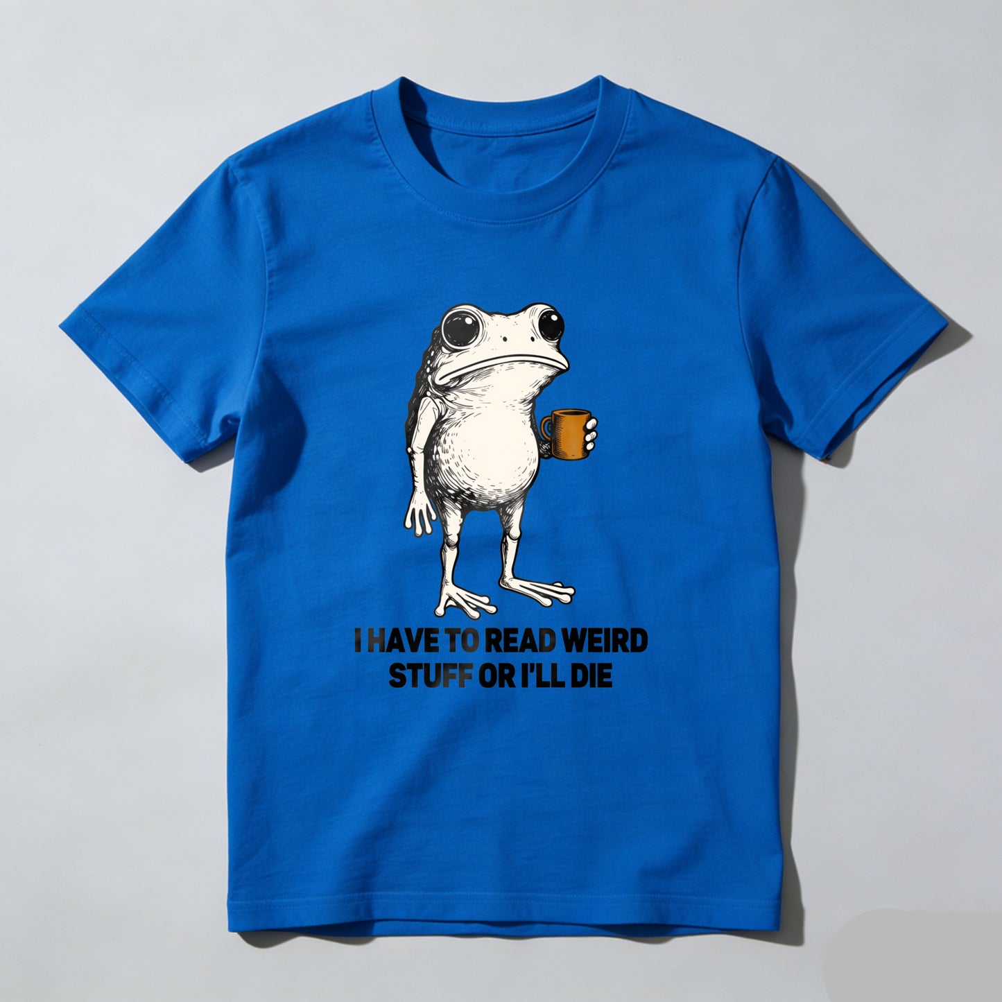 Wardrobecart Frog Holding Coffee Mug Standing Unisex Classic T-shirt