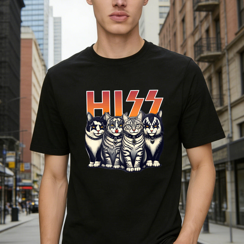 Hiss Funny Cats Kittens Rock T-Shirt