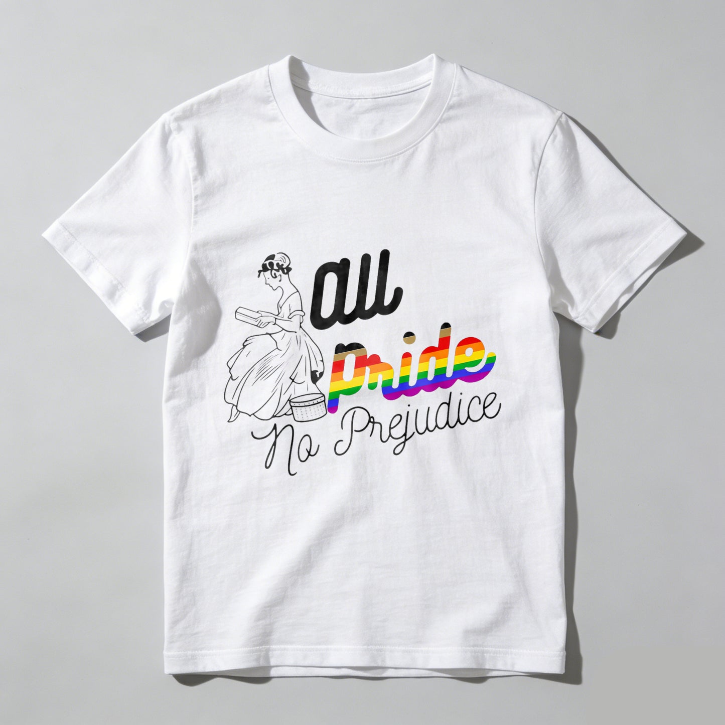 Wardrobecart All Pride No Prejudice Rainbow Design Unisex Classic T-shirt