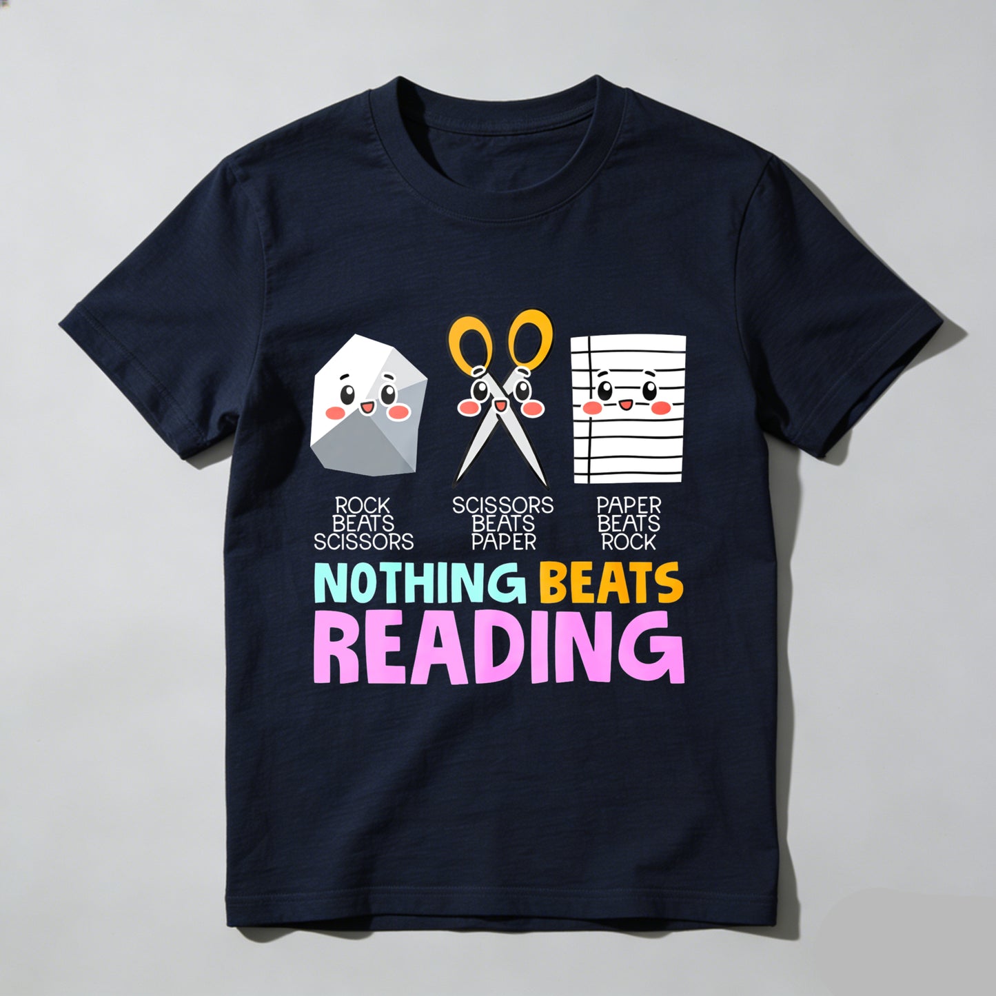 Wardrobecart Rock Beats Scissors Scissors Beats Paper Paper Beats Rock Nothing Beats Reading Unisex Classic T-shirt