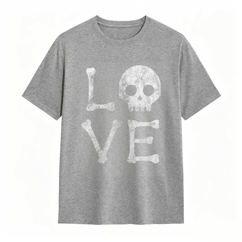 Vintage Love Skull Funny Graphic Tee
