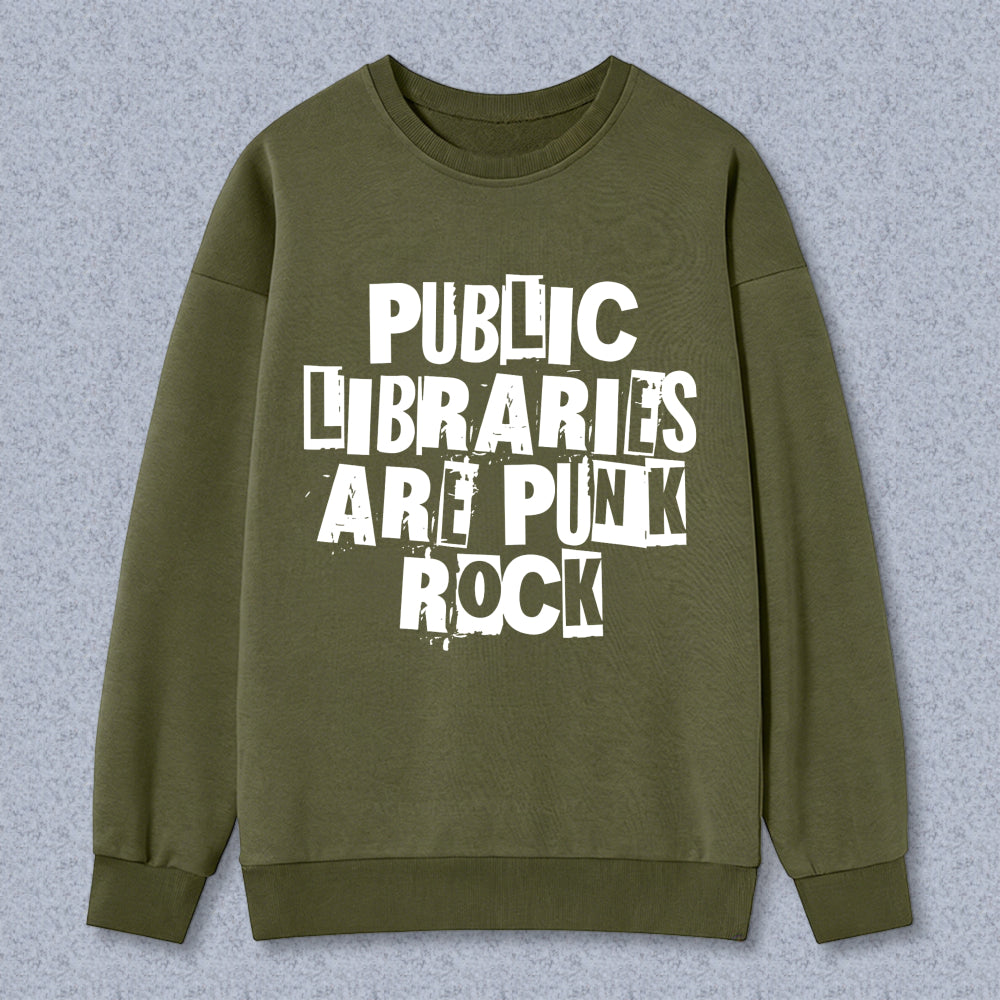 Wardrobecart Public Libraries Are Punk Rock Unisex Classic Sweatshirt
