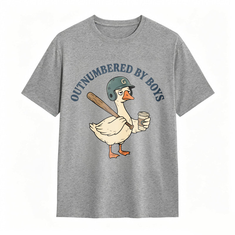 Comfort Colors Outnumbered By Boys Baseball Mom Goose Funny T-shirt