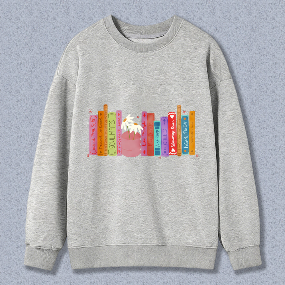 Wardrobecart Bookshelf With Colorful Books And Cupcake Unisex Classic Sweatshirt