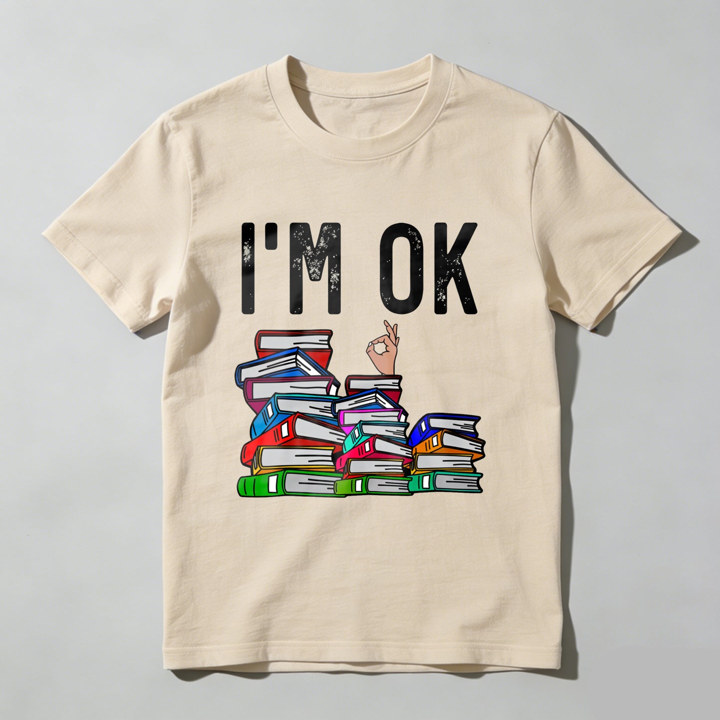 Wardrobecart I'm Ok With Books Stack Design Unisex Classic T-shirt