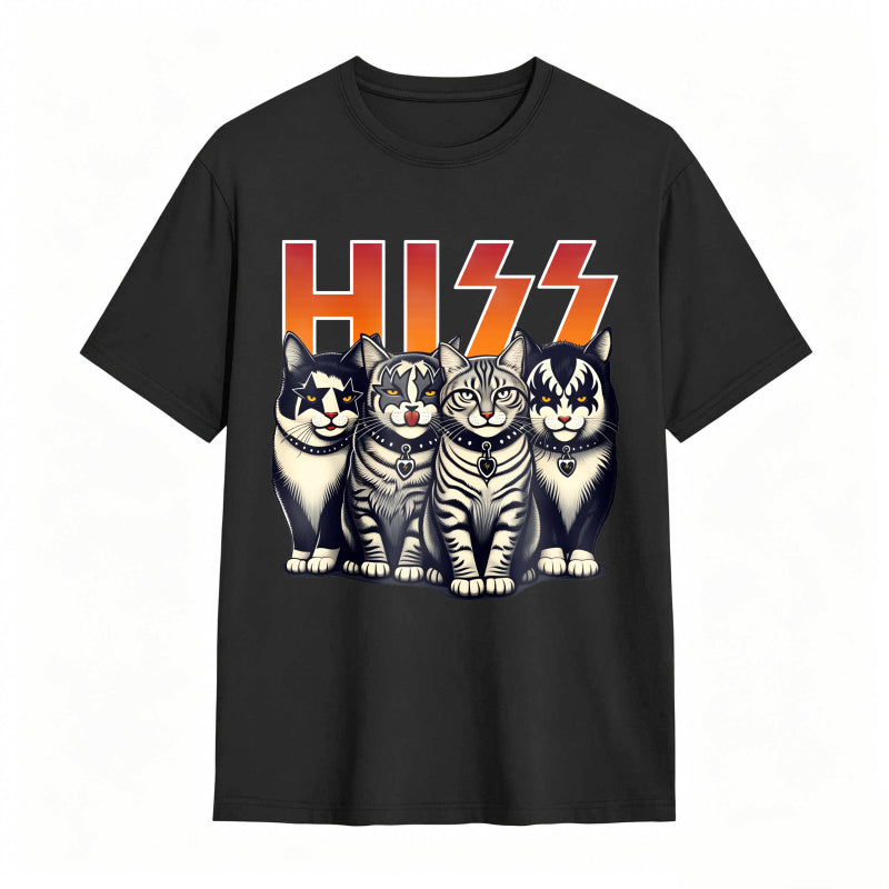 Hiss Funny Cats Kittens Rock T-Shirt