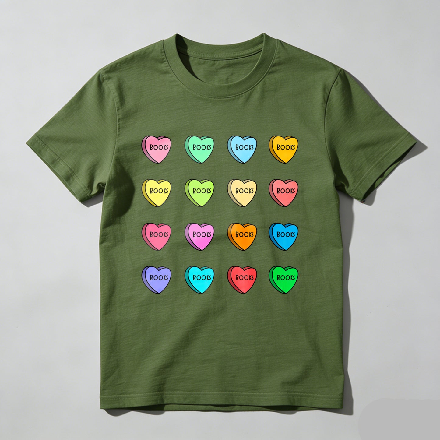 Wardrobecart Colorful Hearts With Word Boob Unisex Classic T-shirt