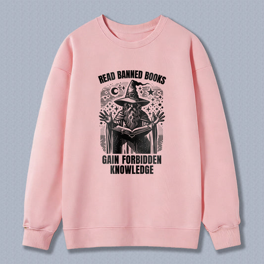 Wardrobecart Read Banned Books Gain Forbidden Knowledge Witch Reading Book Pattern Unisex Classic Sweatshirt