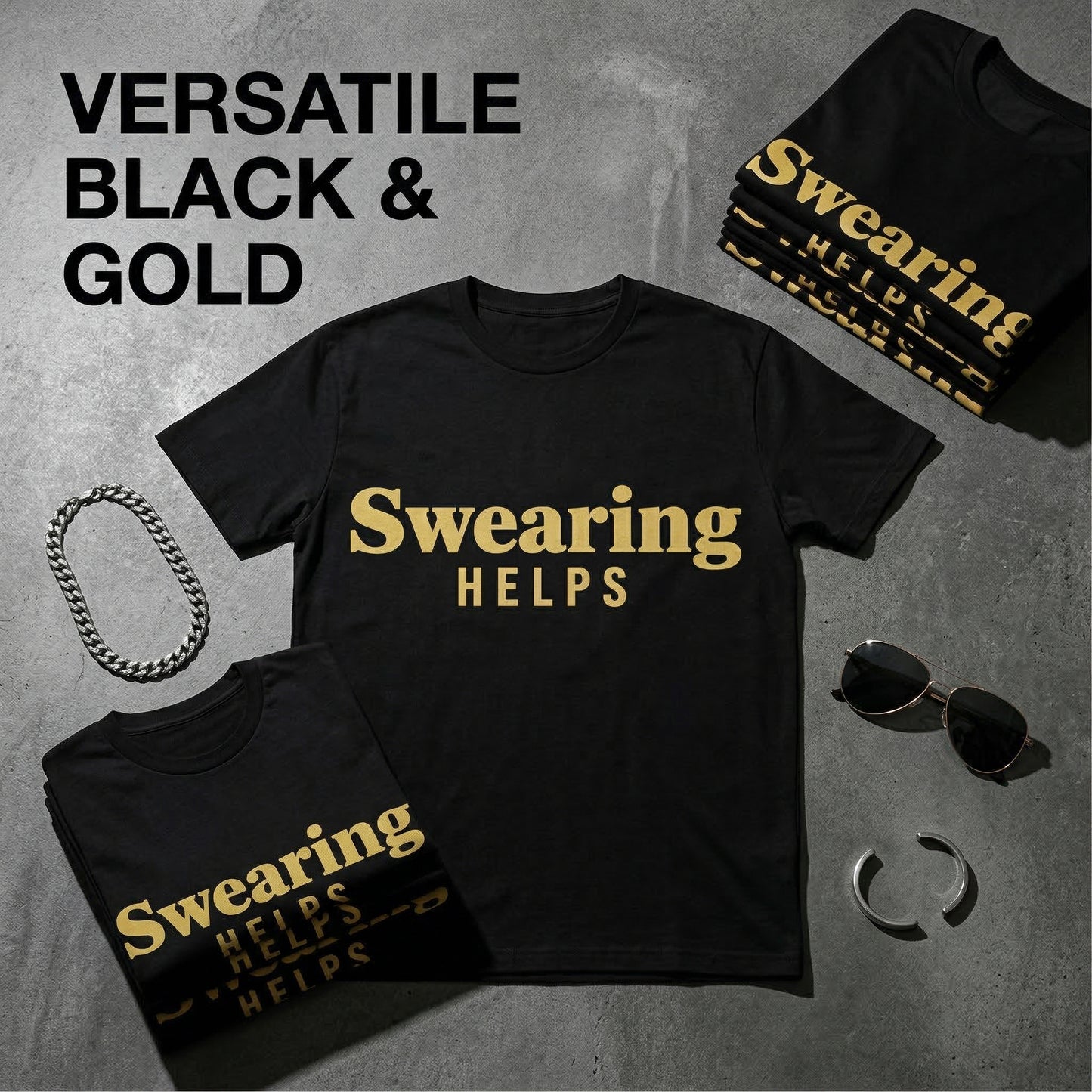 Swearing Helps T Shirt Funny Sassy Statement Graphic Tee For Men Women Casual Wear WOMEN