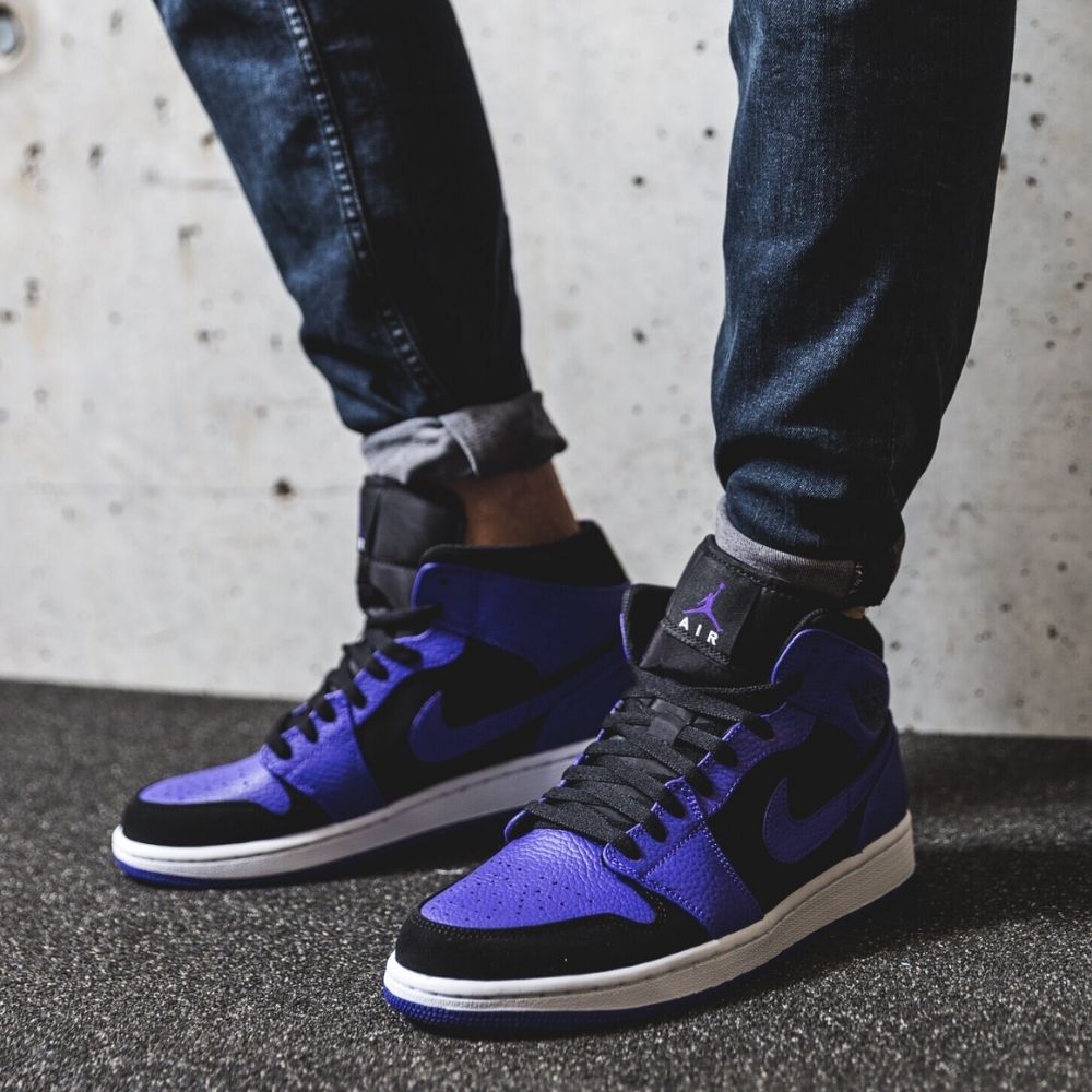 Air Jordan 1 Mid Black Dark Concord Black