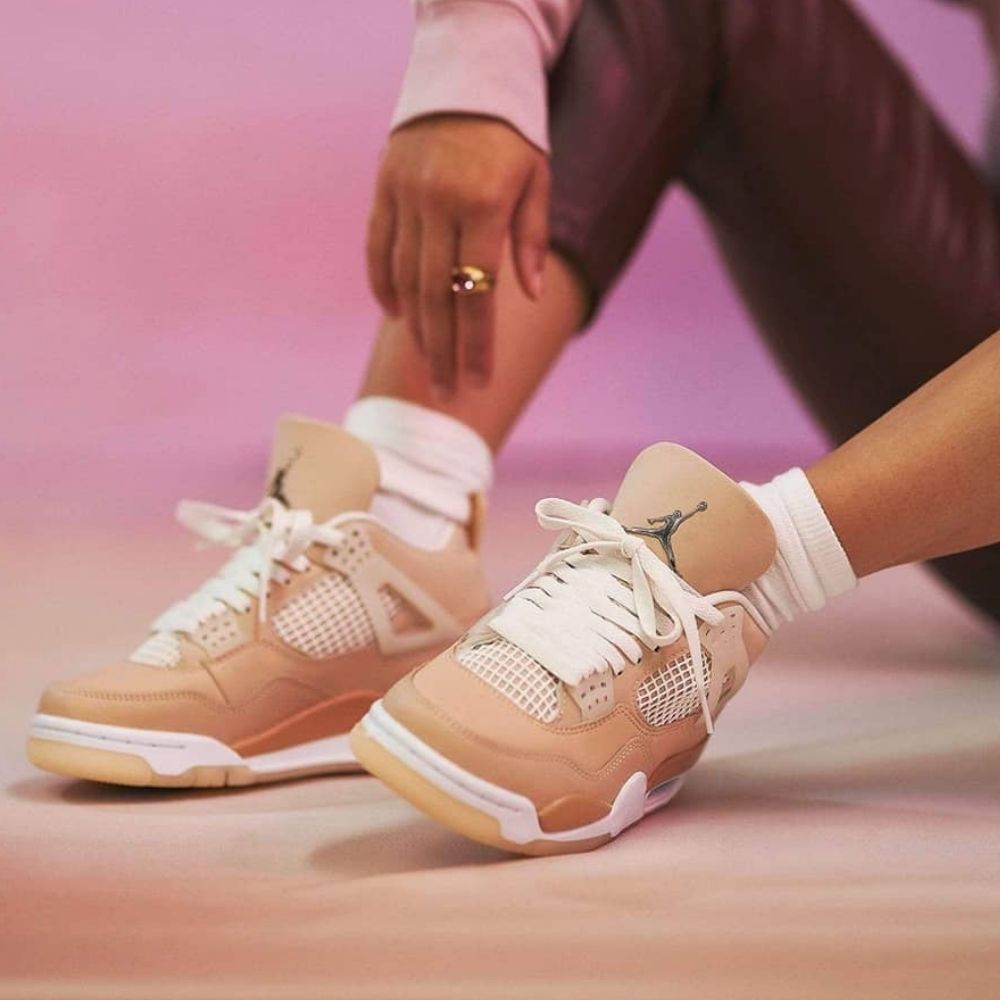 Air Jordan 4 Retro Shimmer Metallic Silver Orange