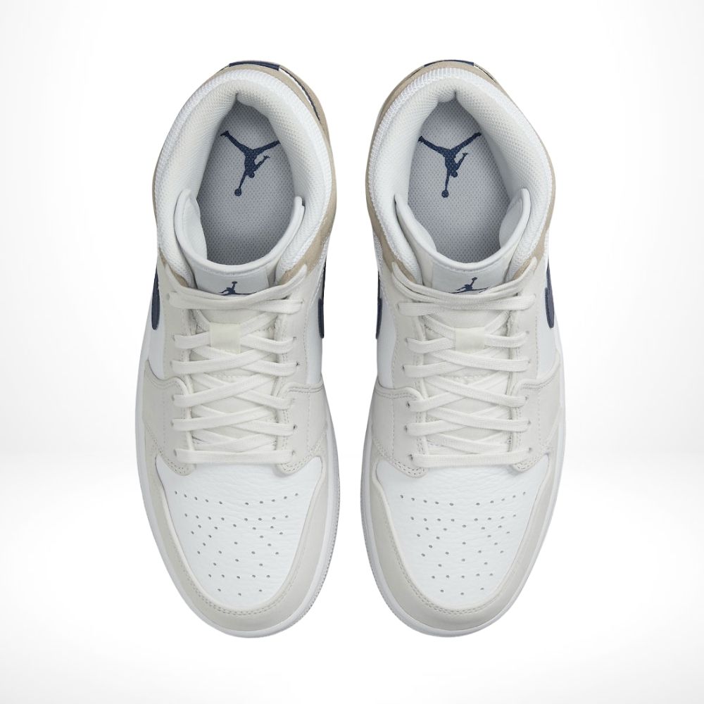 Air Jordan 1 Mid White Khaki Blue Void