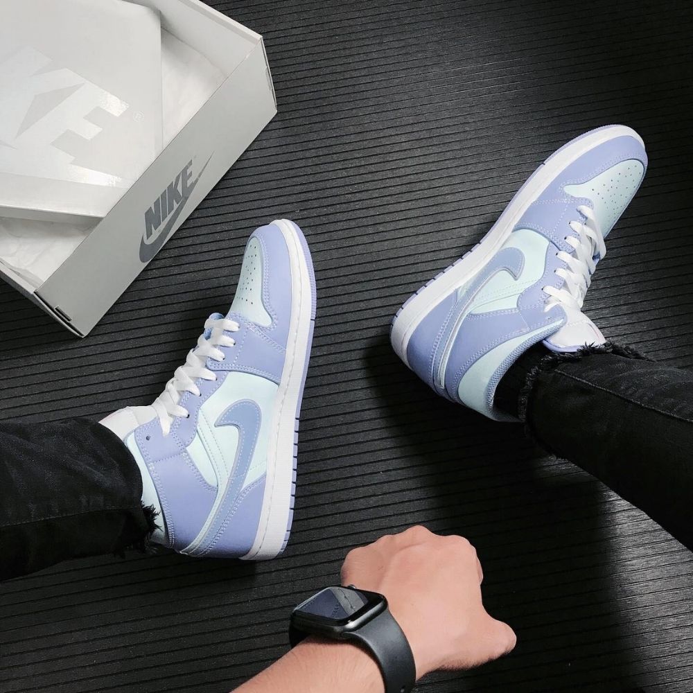 Air Jordan 1 Mid Purple Pulse Glacier Blue