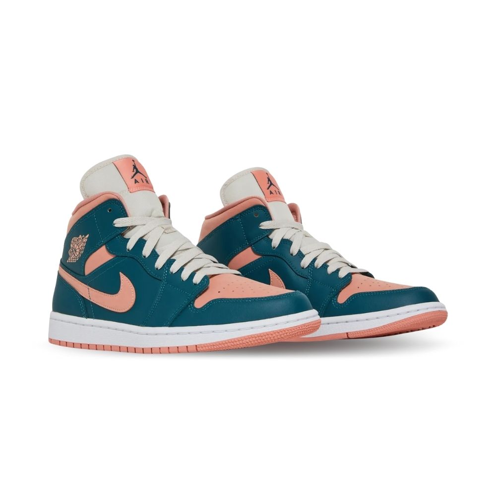 Air Jordan 1 Mid Dark Teal Green Pink