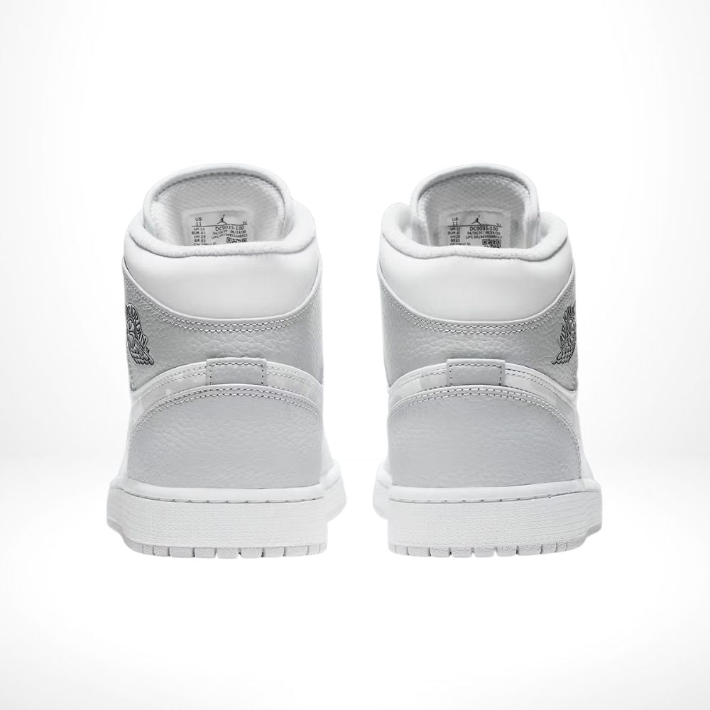 Air Jordan 1 Mid Swoosh Logo Grey Camo White