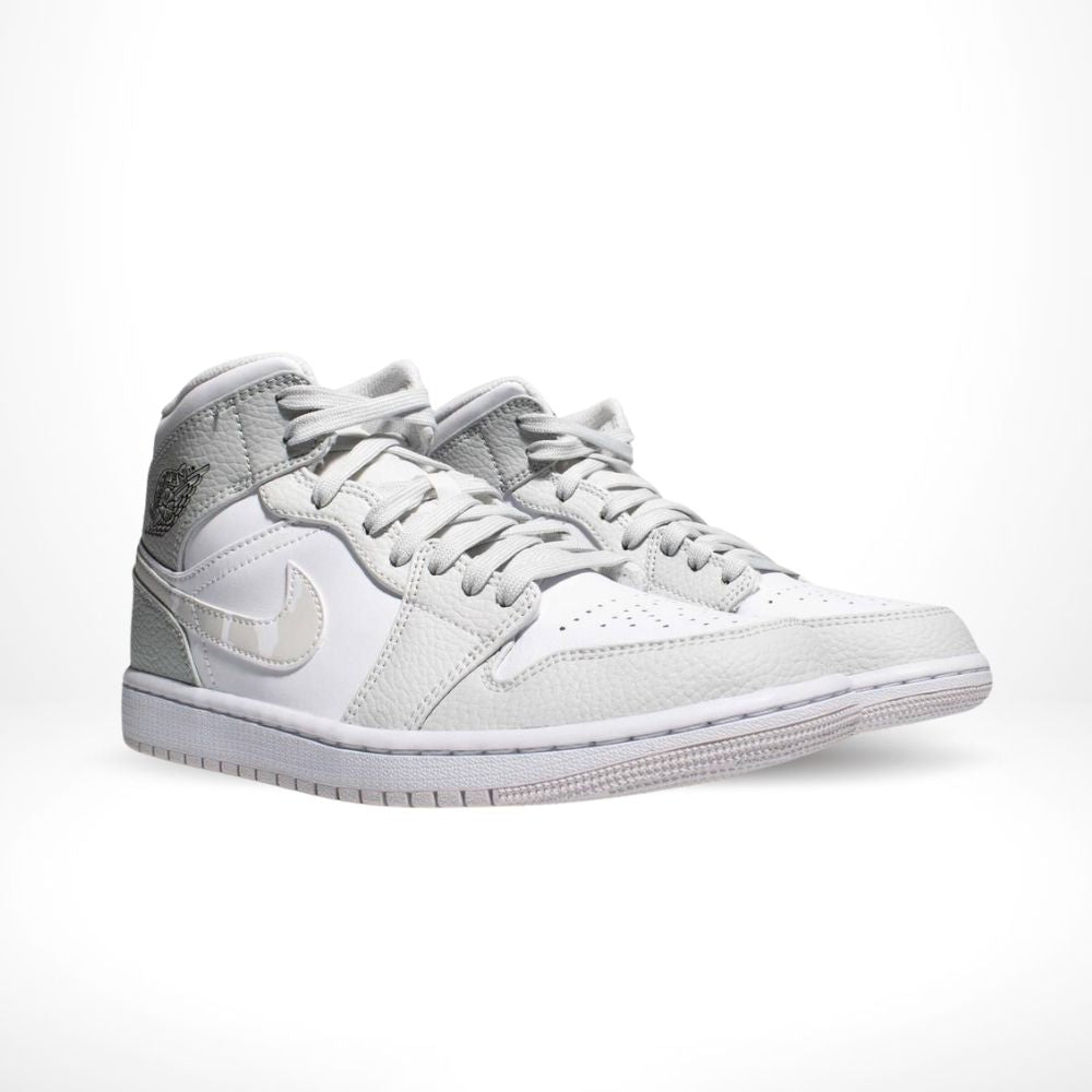 Air Jordan 1 Mid Swoosh Logo Grey Camo White