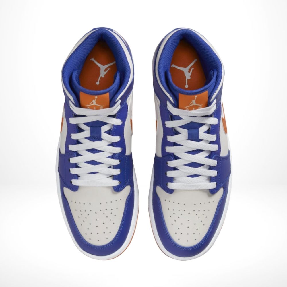 Air Jordan 1 Mid Knicks Game Royal Orange