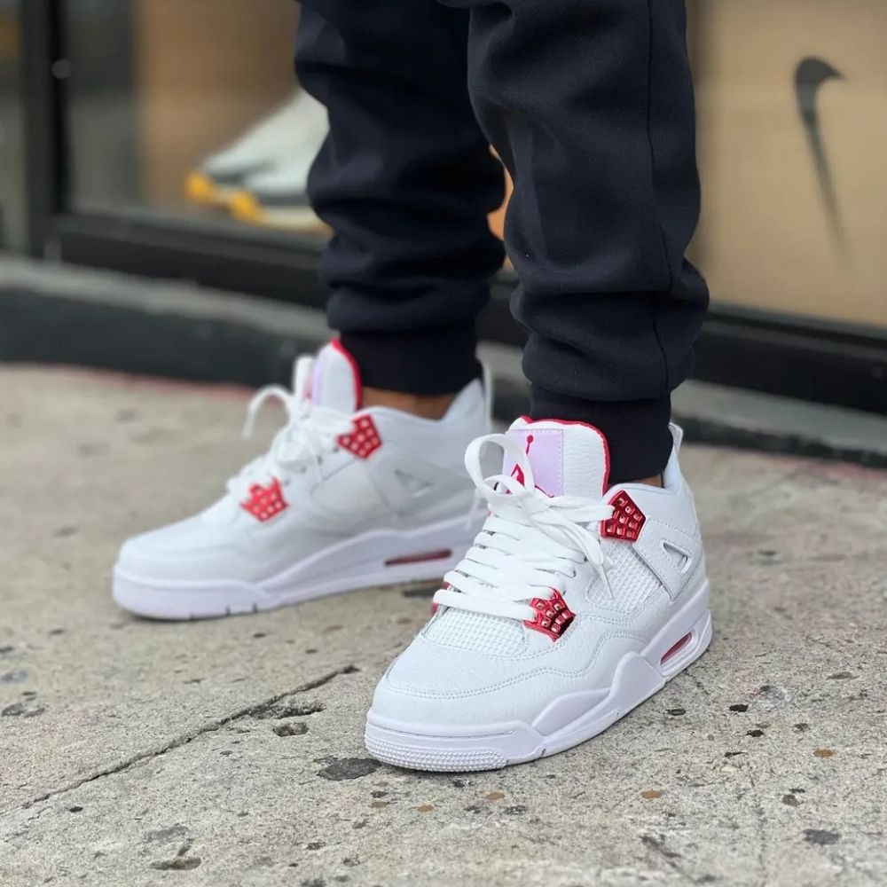 Air Jordan 4 Metallic Pack White Red