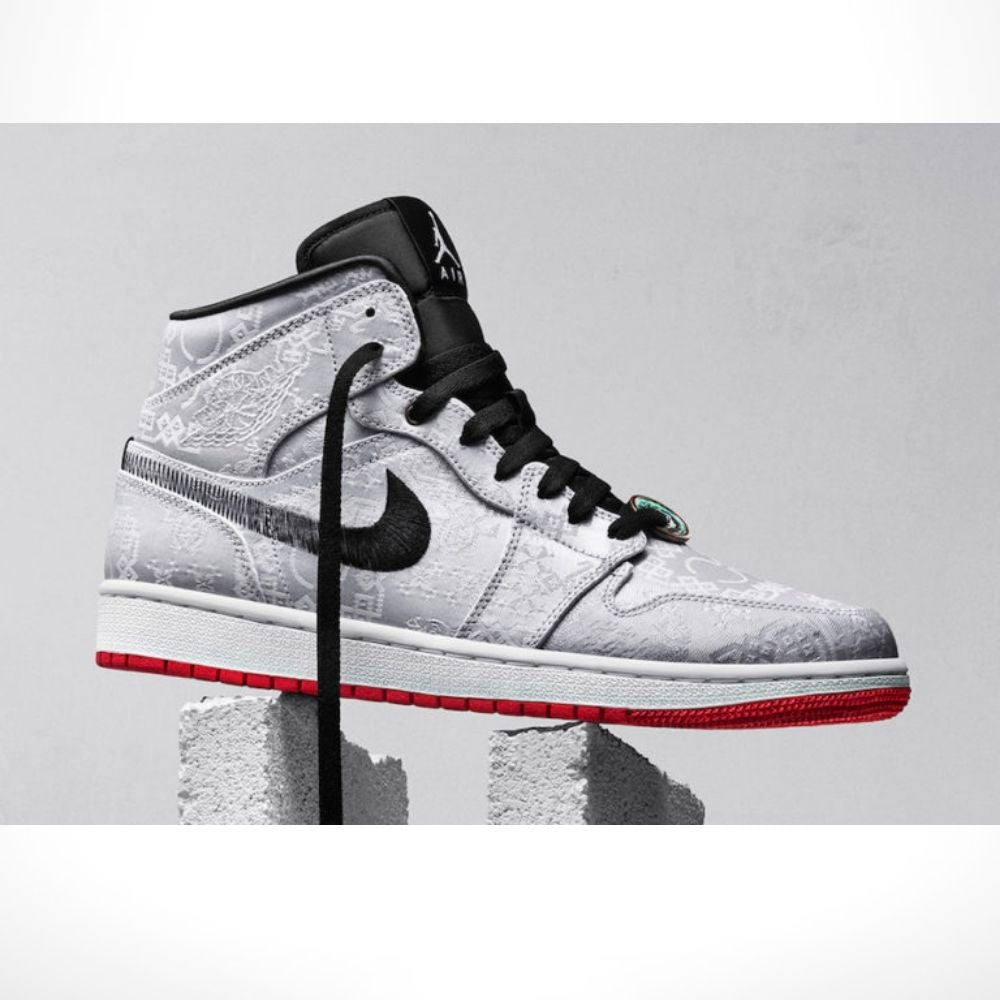Air Jordan 1 Mid x Clot Fearless Grey